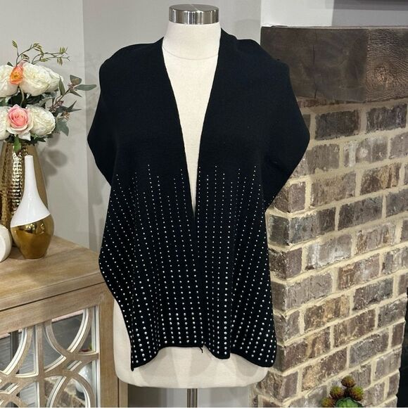 Rampage Women’s Rhinestone Scarf 74” X 10” in Black Color - Picture 5 of 9